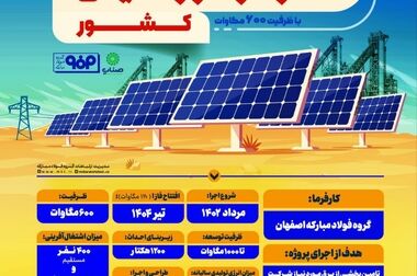 افتتاح بزرگترین نیروگاه خورشیدی کشور به همت فولاد مبارکه
