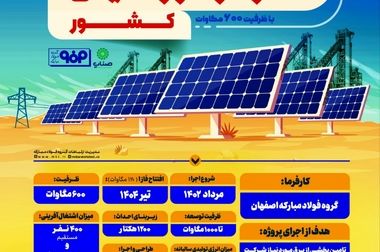 افتتاح بزرگترین نیروگاه خورشیدی کشور به همت فولاد مبارکه