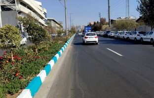 رنگ‌آمیزی ۸۰۰۰ متر از جداول خیابان اتحاد در منطقه ۴ تهران