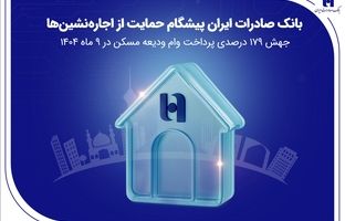 بانک صادرات ایران پیشگام حمایت از اجاره‌نشین‌ها؛ جهش ۱۷۹ درصدی پرداخت وام ودیعه مسکن در ۹ ماه 1404