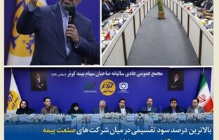 تقسیم ۱۴۰۰۰ از ۲۵۰۰۰ میلیارد ریال سود در مجمع عمومی عادی سالیانه بیمه کوثر