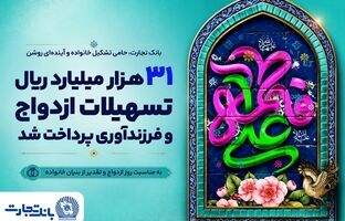 ۳۱ هزار میلیارد ریال تسهیلات ازدواج و فرزندآوری بانک تجارت، در خدمت تحکیم بنیان خانواده