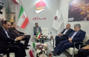 بازدید نماینده مردم اسدآباد در مجلس، رئیس هیأت عامل ایمیدرو و استاندار همدان از غرفه صبانور در نمایشگاه معدن غرب کشور