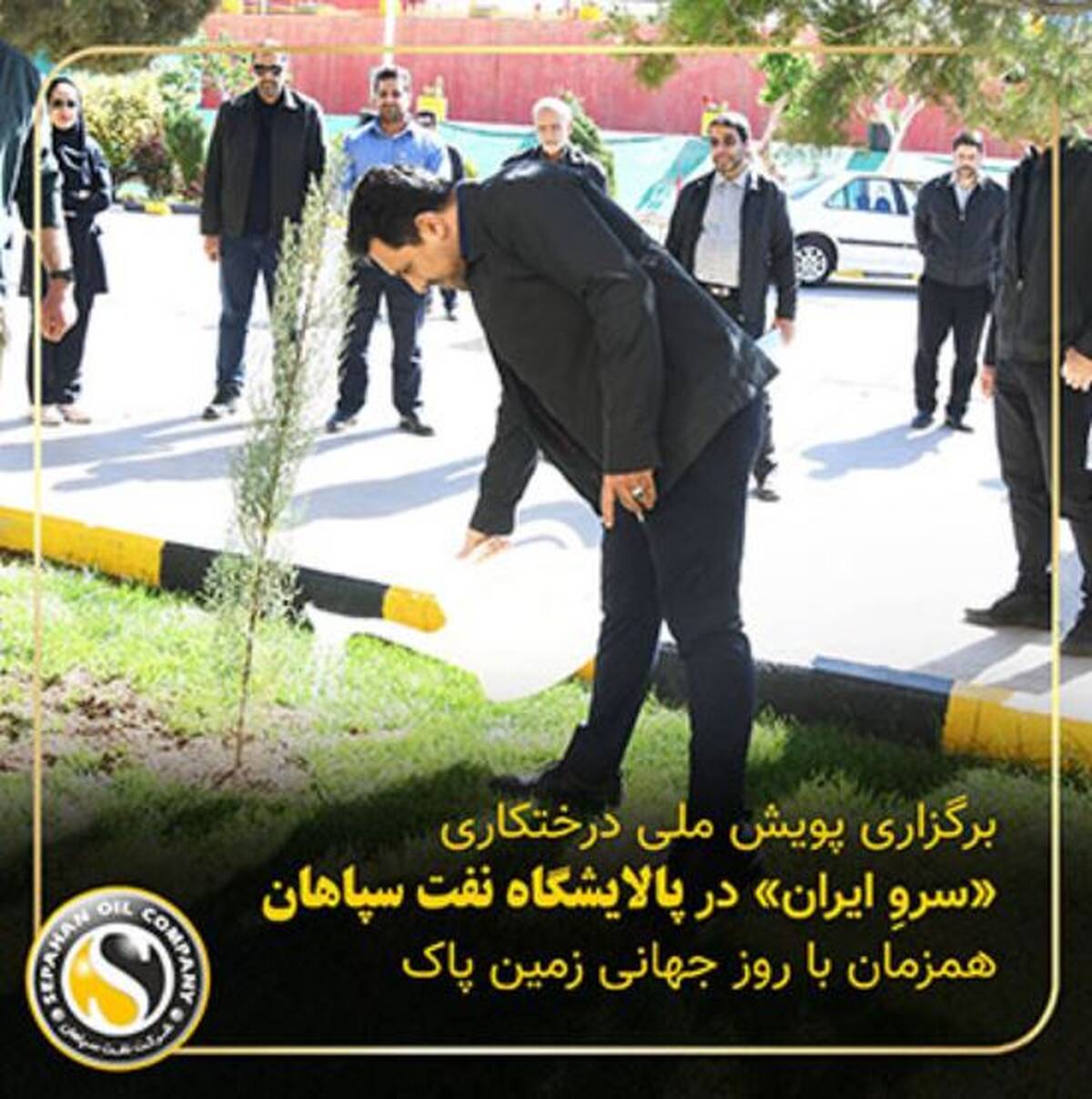 برگزاری پویش ملی درختکاری «سرو_ایران» در پالایشگاه نفت سپاهان همزمان با روز جهانی زمین پاک