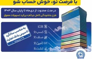 طرح «فرصت نو»، پیشنهاد ویژه بانک تجارت برای تسویه بدهی مشتریان