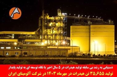 کسب افتخار دیگر برای شرکت آلومینای ایران