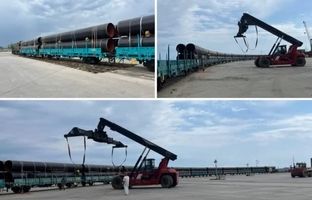 ترانزیت لوله های فولادی ترکیه به ترکمنستان از مسیر بندر کاسپین