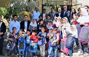 جشن آغاز سال تحصیلی جدید کودکان مدرسه رشوانلوی شیروان در کنار مدیرعامل بانک اقتصادنوین