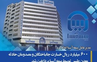 ۶۰۰ میلیارد ریال خسارت جانباختگان و مصدومان حادثه معدن طبس توسط بیمه آسیا پرداخت شد