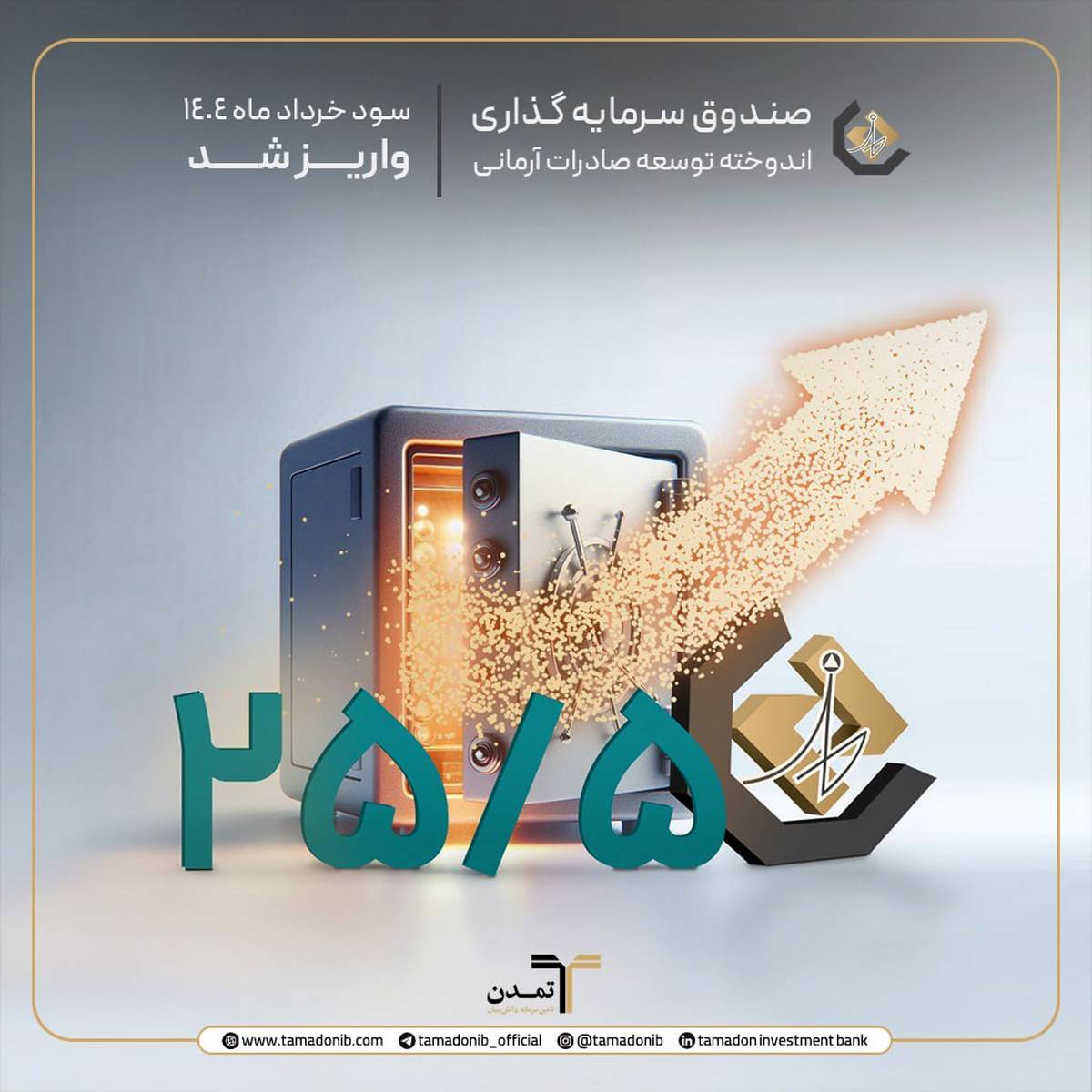 پرداخت سود ۳۹۱۵ میلیارد ریالی صندوق اندوخته توسعه صادرات آرمانی در خرداد ۱۴۰۴