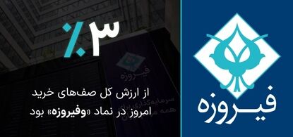  ۳ درصد از ارزش کل صف‌های خرید امروز در نماد «وفیروزه» بود