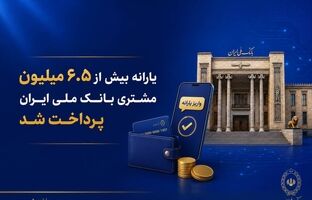 یارانه بیش از ۶.۵ میلیون مشتری بانک ملی ایران پرداخت شد