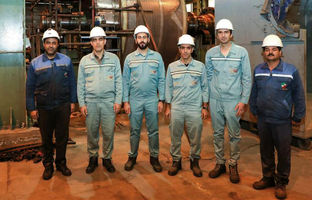 تراشکاری موفقیت‌آمیز کلکتور آرمیچر ۶۰ تنی در کارگاه برق تعمیرگاه مرکزی