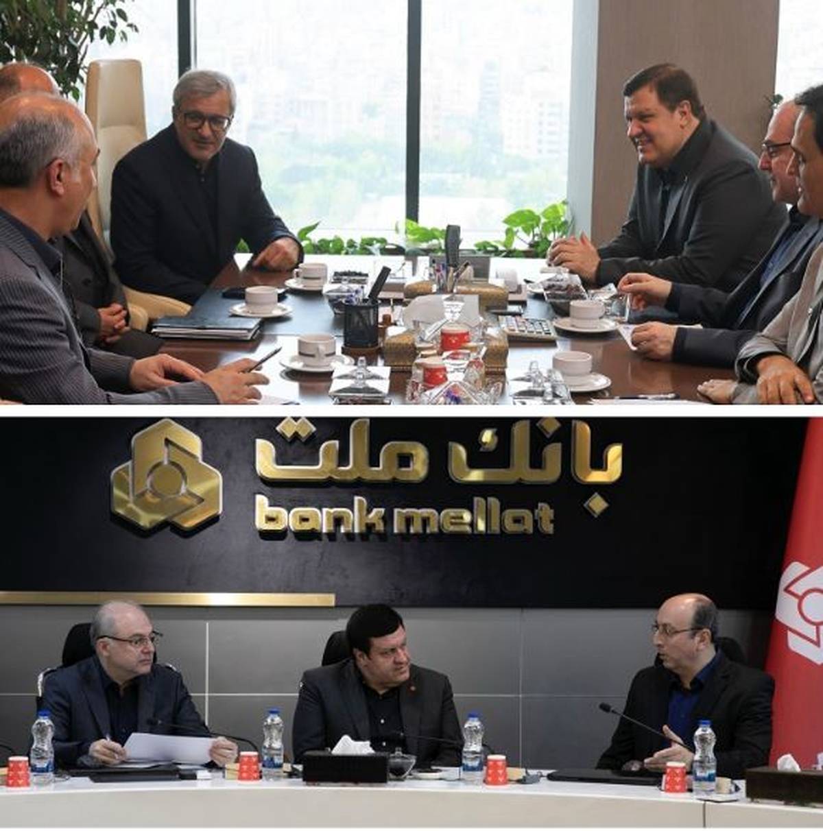 دیدار و گفت وگوی مدیرعامل بانک ملت و مدیران عامل دو خودروساز بزرگ کشور با محوریت رونق تولید و اشتغال