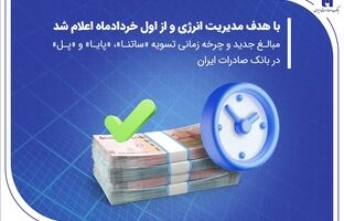 مبالغ جدید و چرخه زمانی تسویه «ساتنا»، «پایا» و «پل» در بانک صادرات ایران