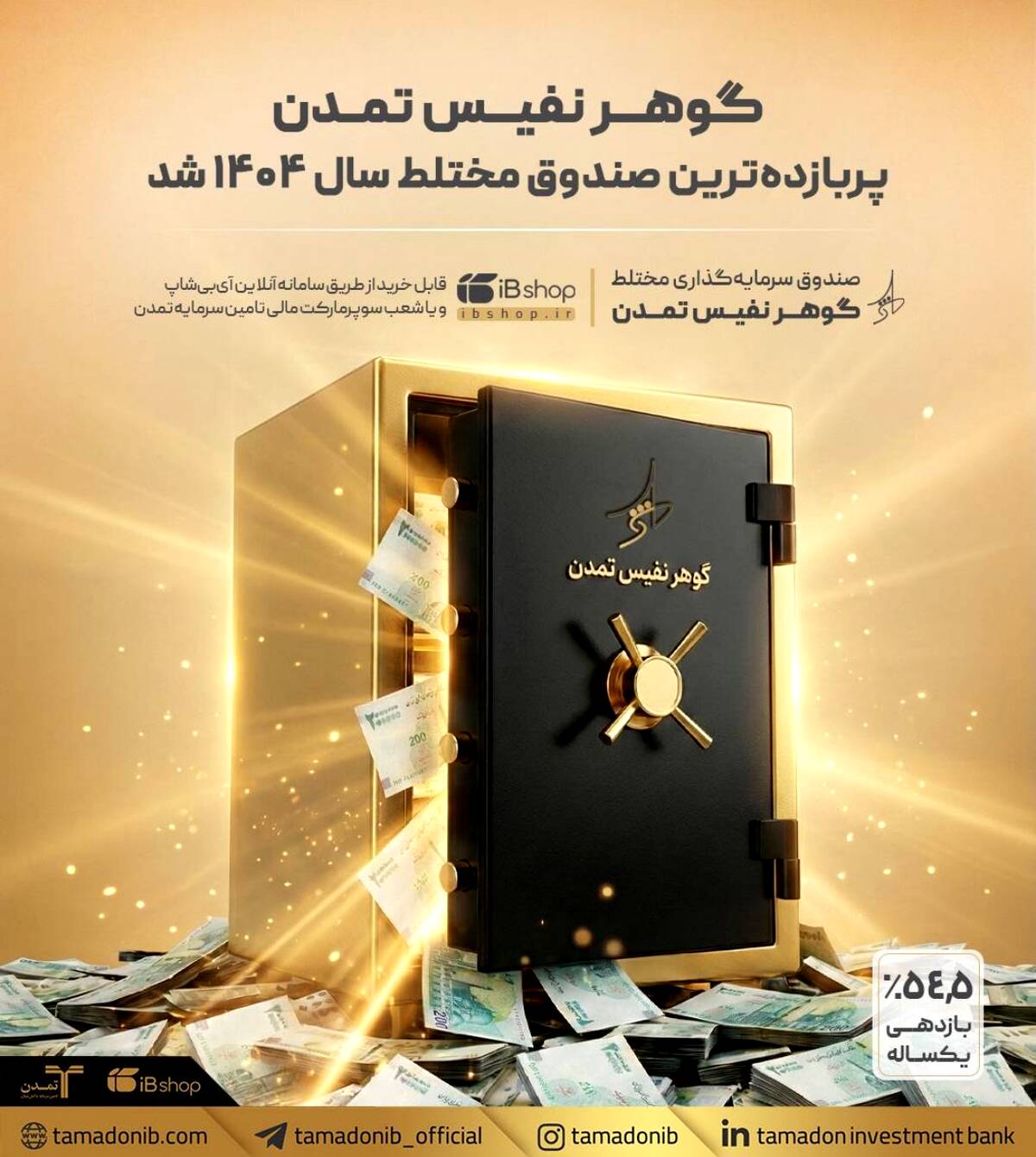 «گوهر نفیس تمدن» پربازده‌ترین صندوق مختلط سال ۱۴۰۴ شد