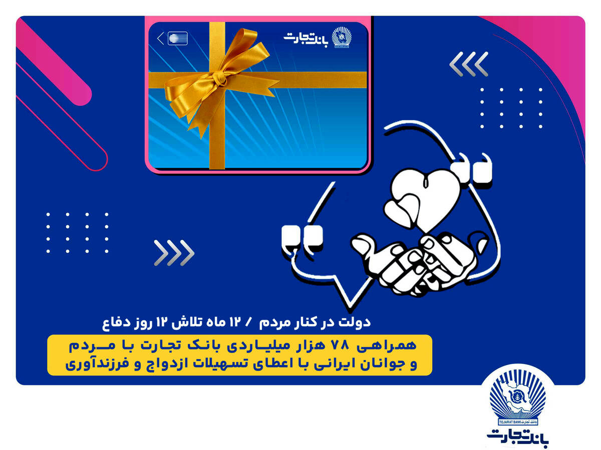 همراهی 78 هزار میلیاردی بانک تجارت با مردم و جوانان ایرانی با اعطای تسهیلات ازدواج و فرزندآوری