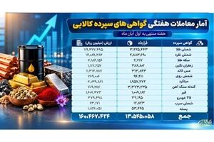 معامله ۱۳.۵ میلیون قرارداد گواهی سپرده کالایی؛ طلا و گندله سنگ آهن در صدر معاملات