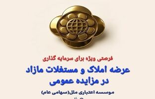 املاک و مستغلات مازاد موسسه اعتباری ملل از طریق مزایده عمومی عرضه می شود