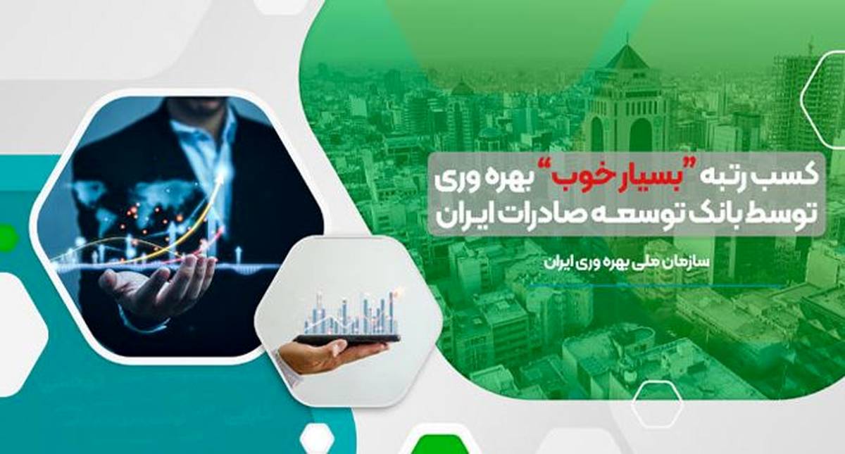 کسب رتبه ”بسیار خوب“ بهره وری توسط بانک توسعه صادرات ایران