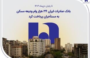 بانک صادرات ایران ۳۴ هزار وام ودیعه مسکن به مستأجران پرداخت کرد