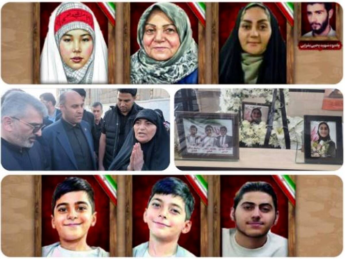 وداع خانواده بانک مسکن با همکار شهید جنگ رمضان / «فرزانه بقرایی» و فرزندانش تا بهشت بدرقه شدند