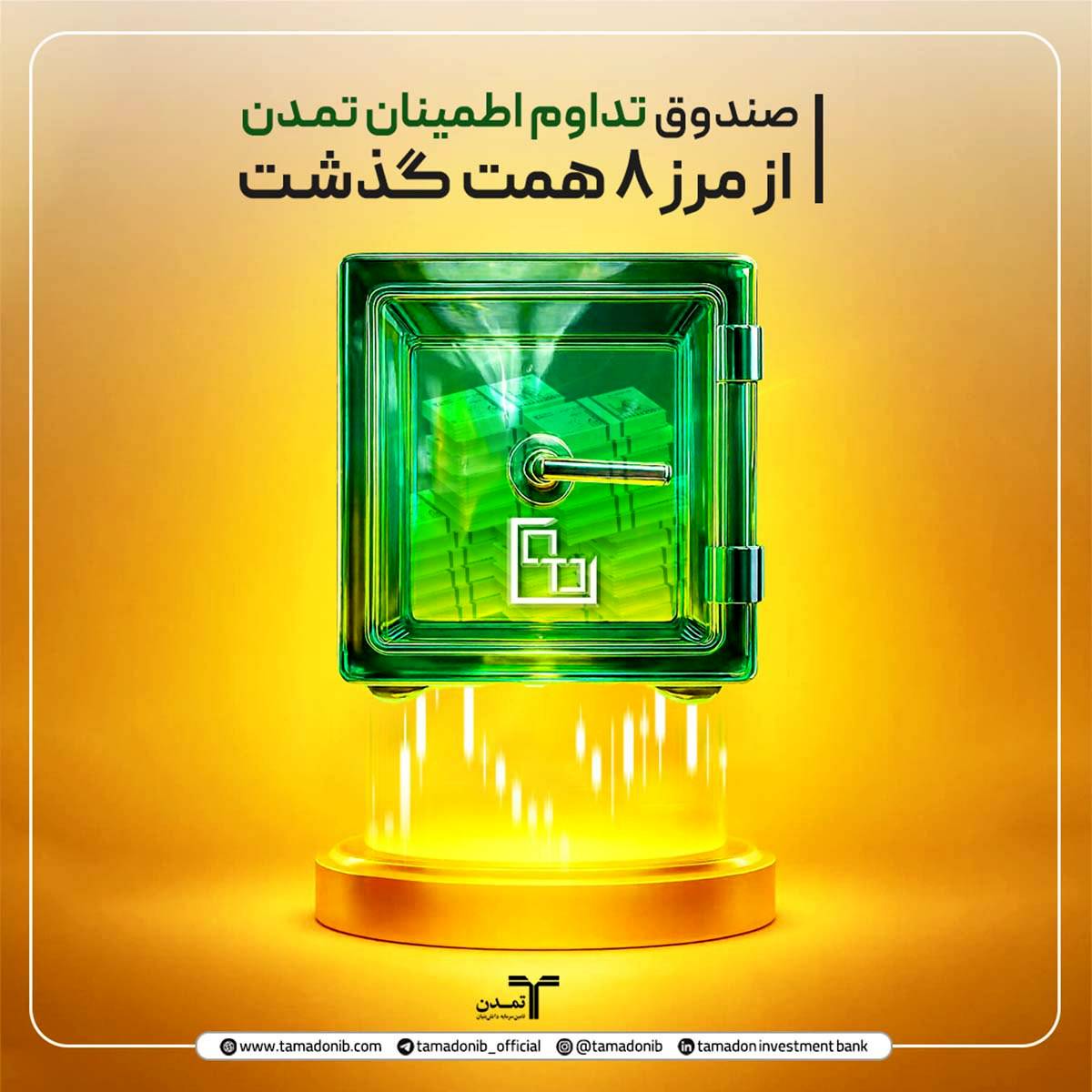 صندوق «تداوم اطمینان تمدن» از مرز ۸ همت گذشت