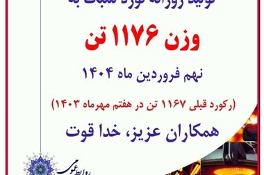 فروردین طلایی شرکت فولاد آلیاژی ایران با ثبت ۵ رکورد
