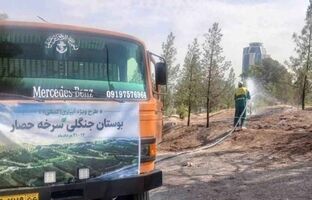 آبیاری ویژه ۶۰۰ هکتار از بوستان جنگلی سرخه‌حصار