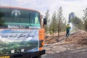 آبیاری ویژه ۶۰۰ هکتار از بوستان جنگلی سرخه‌حصار