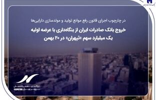 خروج بانک صادرات ایران از بنگاه‌داری با عرضه اولیه یک میلیارد سهم «ثپهران» در ۲۰ بهمن