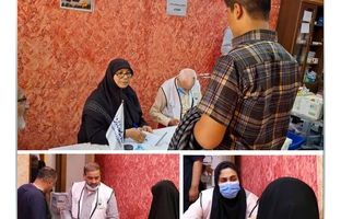 میزبانی موکب بیمه سامان از زائران اربعین در کربلای معلی