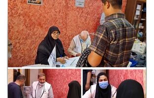 میزبانی موکب بیمه سامان از زائران اربعین در کربلای معلی