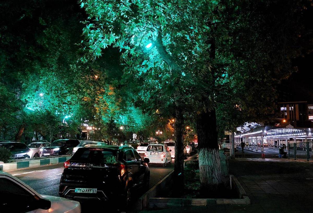 نورپردازی در محورهای الگوی خدمت منطقه یک خیابان شریعتی و نارنجستان هفتم نورپردازی شد