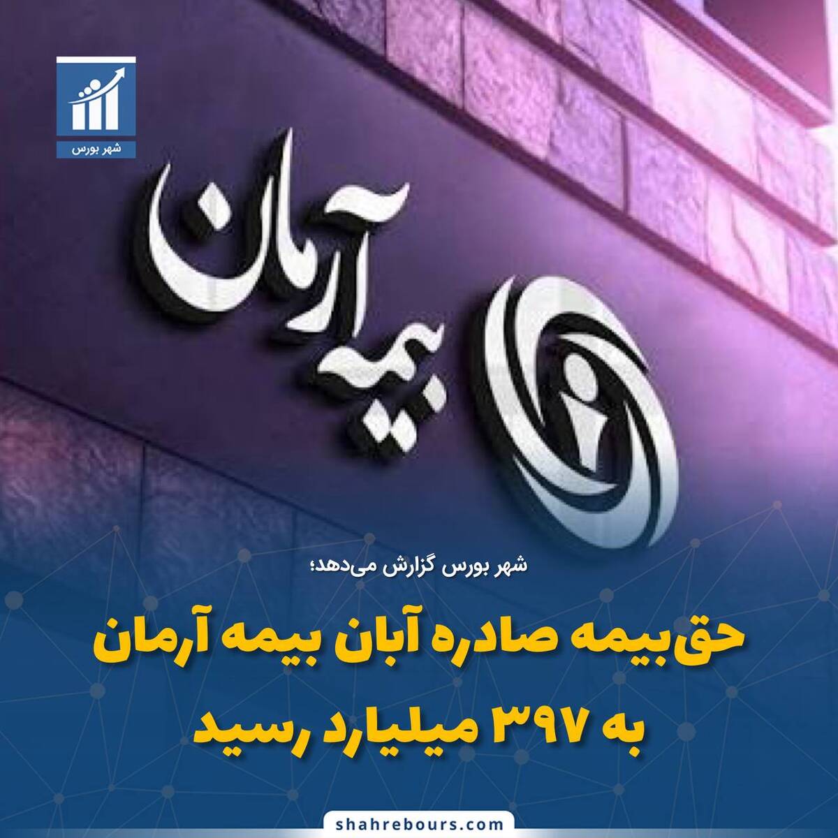 حق‌بیمه صادره آبان بیمه آرمان به ۳۹۷ میلیاردرسید