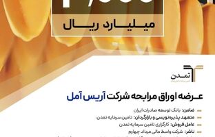 پذیره‌نویسی 4 هزار میلیارد ریالی اوراق مرابحه «آریس» توسط تامین سرمایه تمدن
