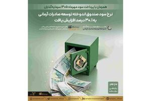 نرخ سود صندوق اندوخته توسعه صادرات آرمانی به ۳۰.۱ درصد افزایش یافت
