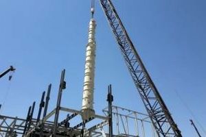 بلندترین تاور طرح صنایع پلیمر گچساران نصب شد/ پیشرفت پروژه پلی‌اتیلن سنگین به ۴۷ درصد رسید