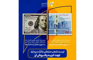 ارائه خدمات خرید و فروش ارز در شعب منتخب بانک سرمایه