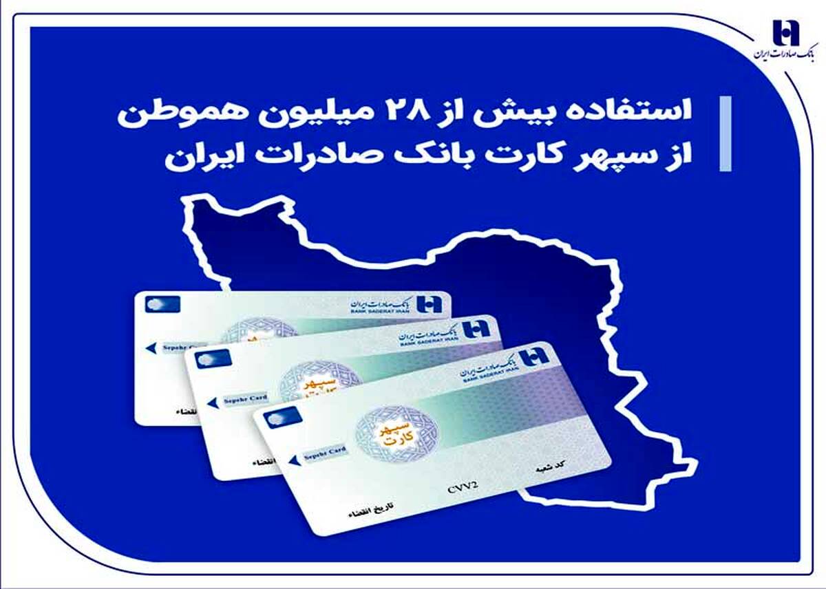 استفاده بیش از 28 میلیون هموطن از سپهر کارت بانک صادرات ایران